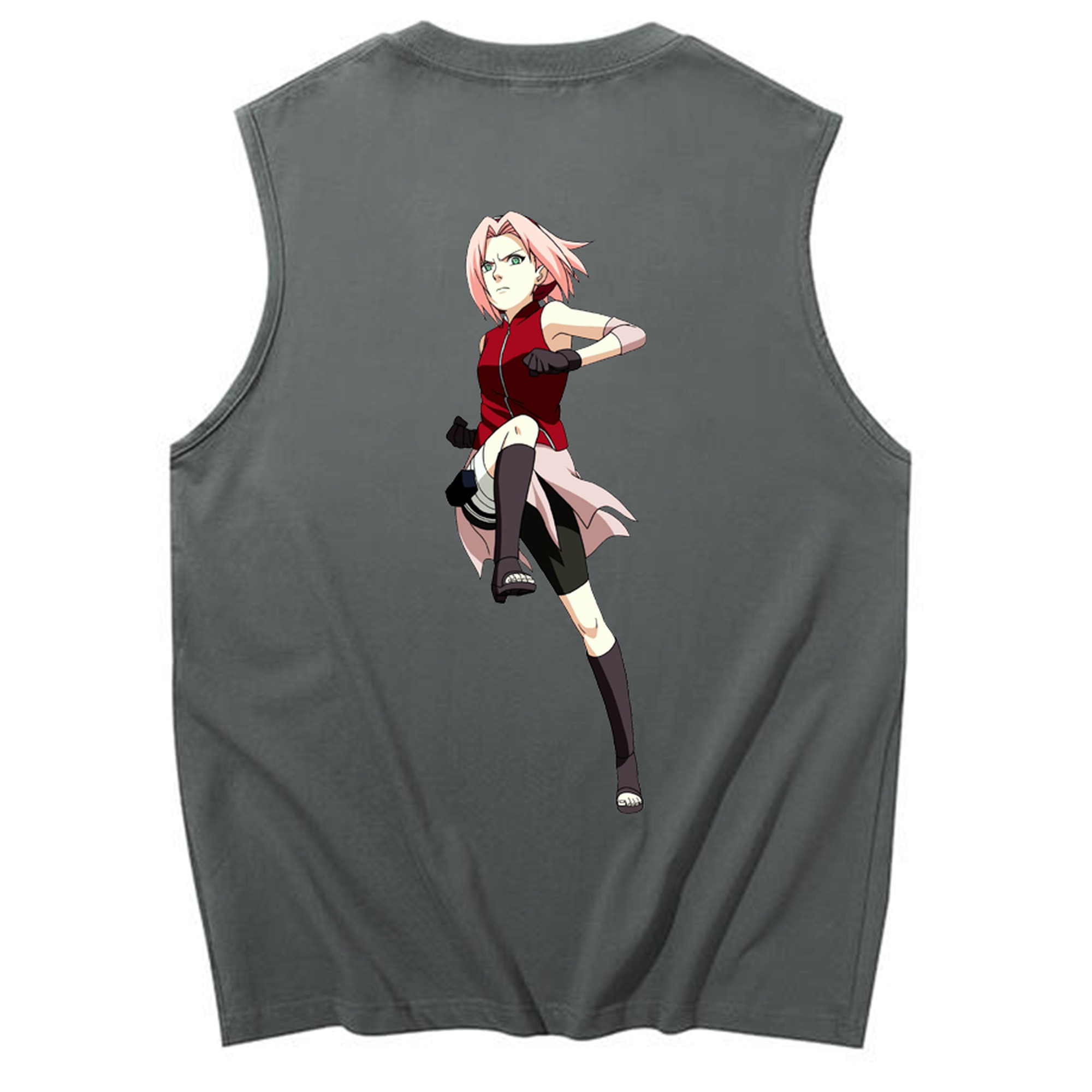 （画像用） NARUTO -ナルト- 春野サクラ Haruno Sakura コットン100％タンクトップ（背面プリント）
